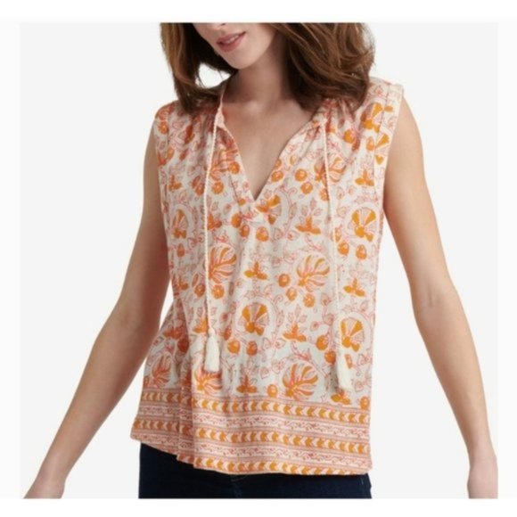 Lucky Brand Tops - Lucky Brand Woodblock Print Tank Top. XS,M,L,XL